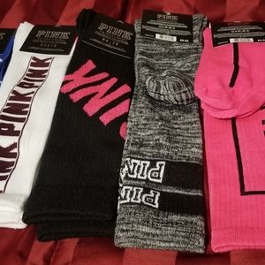 pink high knee socks.5 pairs